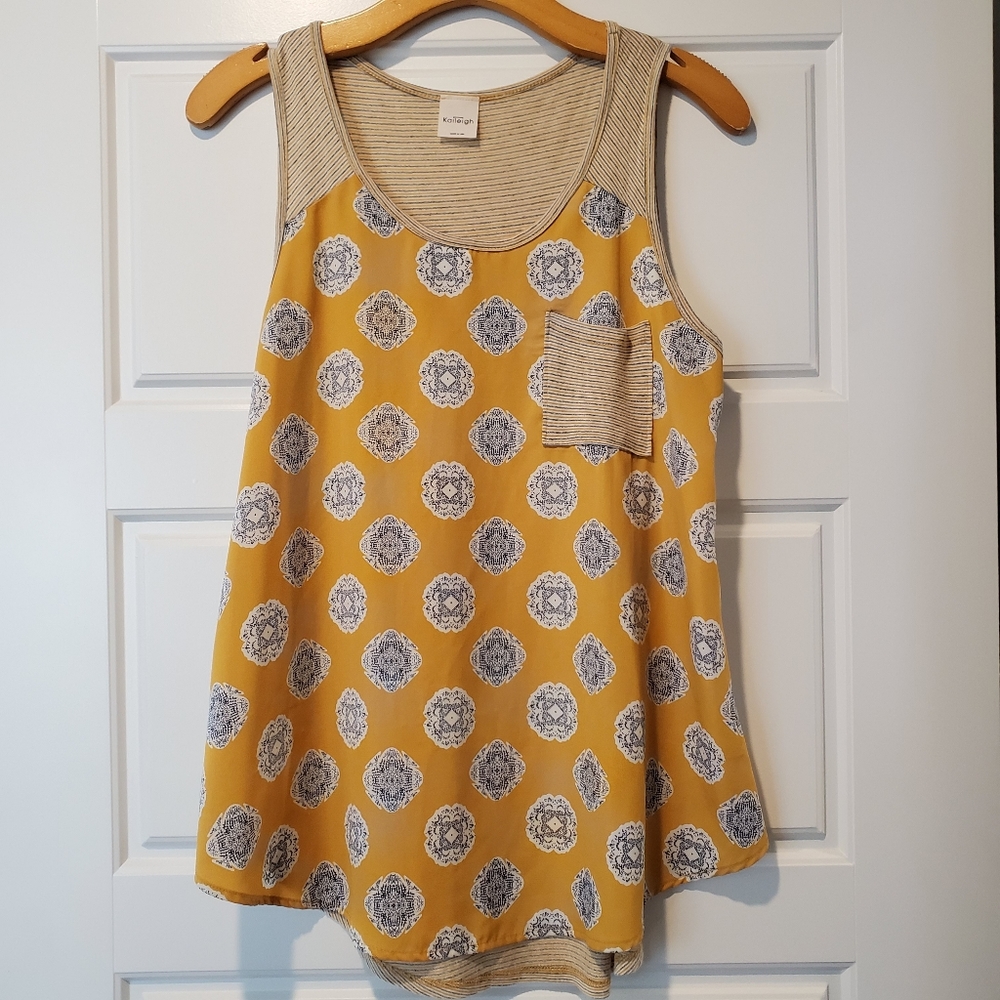 Kaileigh Loose Fitting Yellow/Navy/White/Grey Tank